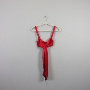 Victoria's Secret Balconette Bra Bow M Red Satin Underwired Lingerie Sexy 76
